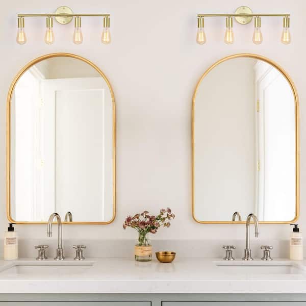 22.8 in. 4-Light Gold Modern Wall Sconce Bathroom Vanity-Light Indoor Wall Light for Kitchen Island