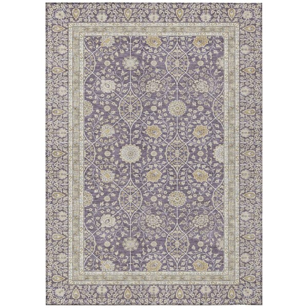 Chantille Machine Washable Indoor/Outdoor Abstract ACN3047 Plum 5 ft. x 7 ft. 6 in. Area Rug
