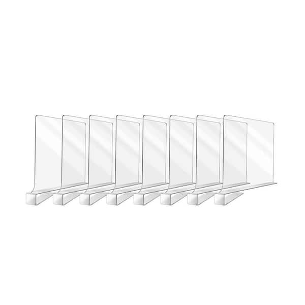 8-Piece Clear Acrylic Shelf Dividers for Closet Organization, Wood Closet Separator, Shelf Organizer for Shelves