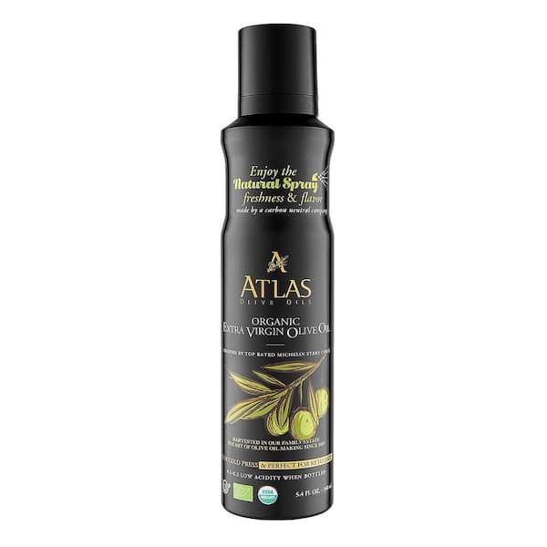 ATLAS SPRAY Organic Extra Virgin Olive Oil-low acidity-Aluminum bottle 160ml with a spray Nozzle