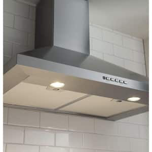 36 in. Convertible Wall-Mount Range Hood with Light in Stainless Steel