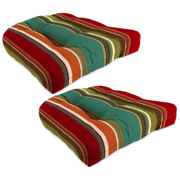 Jordan Manufacturing Outdoor Cushions Mulberry - Red & Orange Mulberry  Stripe Small Outdoor Chair Cushion - Yahoo Shopping