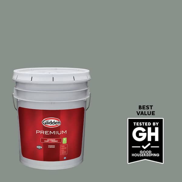 Glidden Premium 5 gal. PPG1033-5 Gray Heron Semi-Gloss Interior Latex Paint