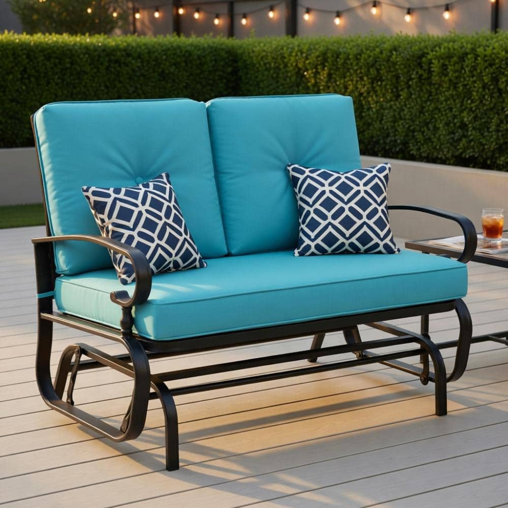 2 Seats Outdoor Swing Glider Chair with Comfortable Cushions-Pantone Green price history on PriceWatchPro