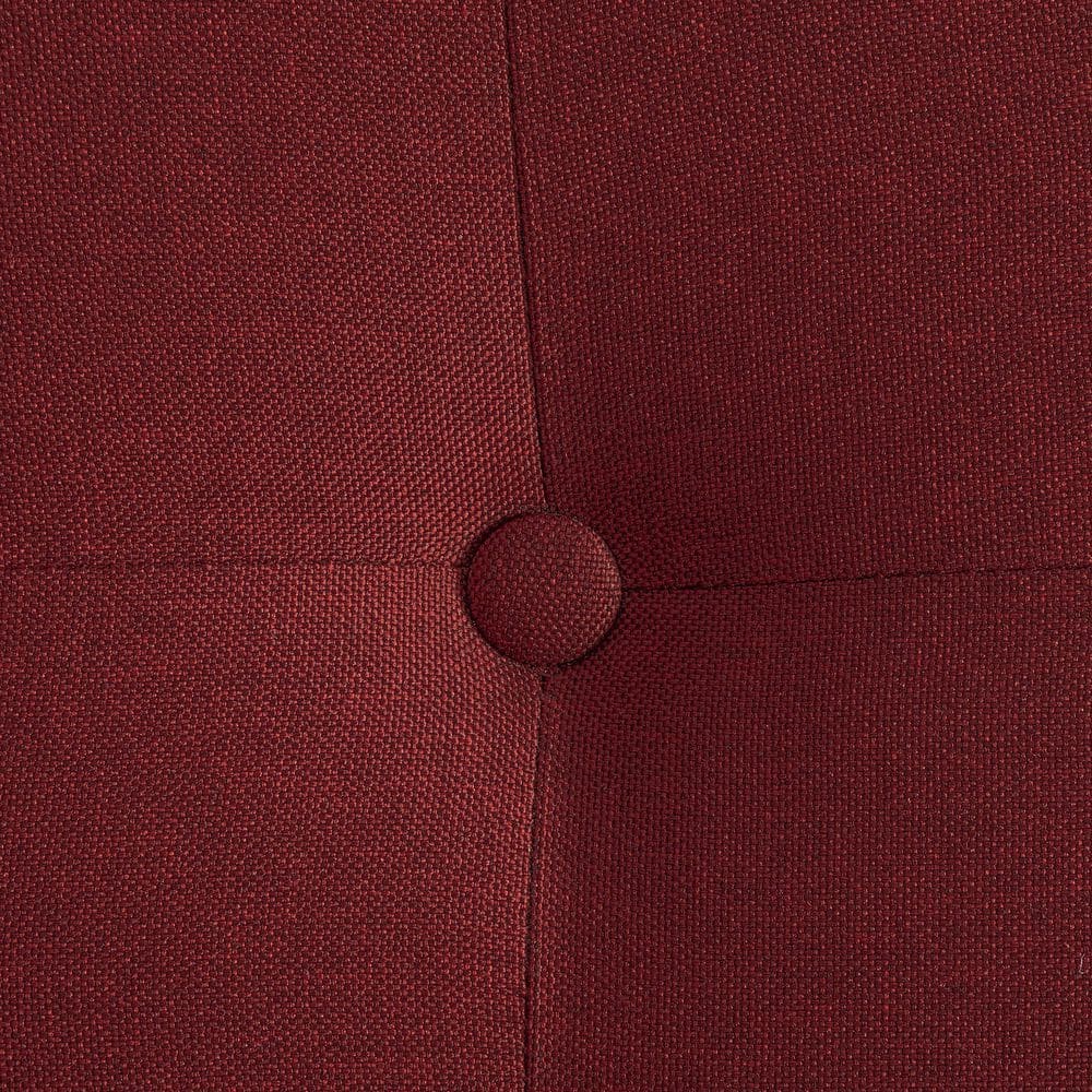 Natalie Mid-Century Garnet Red Accent Chair with Espresso Wood Frame