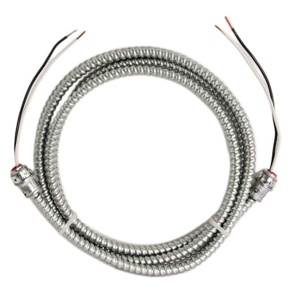 Southwire 12/2 x 8 ft. Solid CU BX/AC (Duraclad) Armored Steel Cable Whip