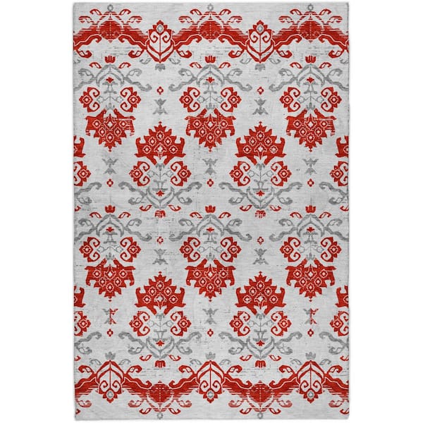 Dream Shag Premium Machine Washable Abstract ADS759 Red 10 ft. x 14 ft. Area Rug