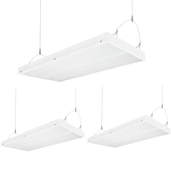 2 ft. 800-Watt Equivalent Integrated LED White Linear High Bay Light Fixture 24000LM 5000K Daylight for Shop (3-Pieces)