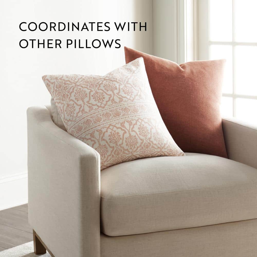Elegant Antique Floral Rose Cotton Throw Pillow