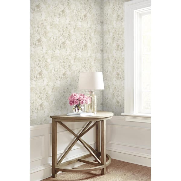 Watercolor Floral Beige Shades Vinyl Peel and Stick Strippable Wallpaper Roll (Cover 30.75 sq. ft. )