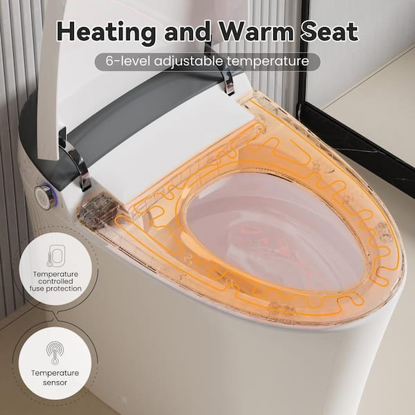 CANEST Elongated Electric Bidet Toilet with Auto Features - Dual Flush