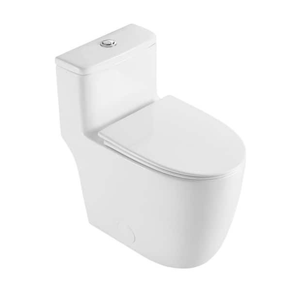 12 in. Rough-in ADA Height 1-piece 1.0/1.28 GPF Dual Flush Elongated Toilet in White Seat Included, 1000g Map Score