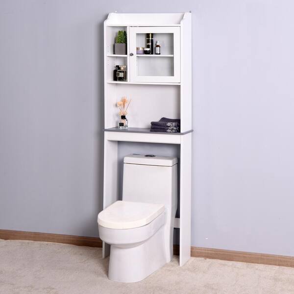 FAMYYT 24.8 in. W x 77 in. H x 7.9 in. D White Over The Toilet