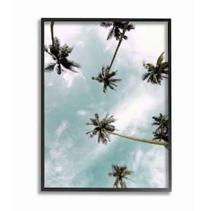 "Sky Through Palm Trees Tropical Summer Photograph" by Kim Allen Framed Nature Wall Art Print 24 in. x 30 in.