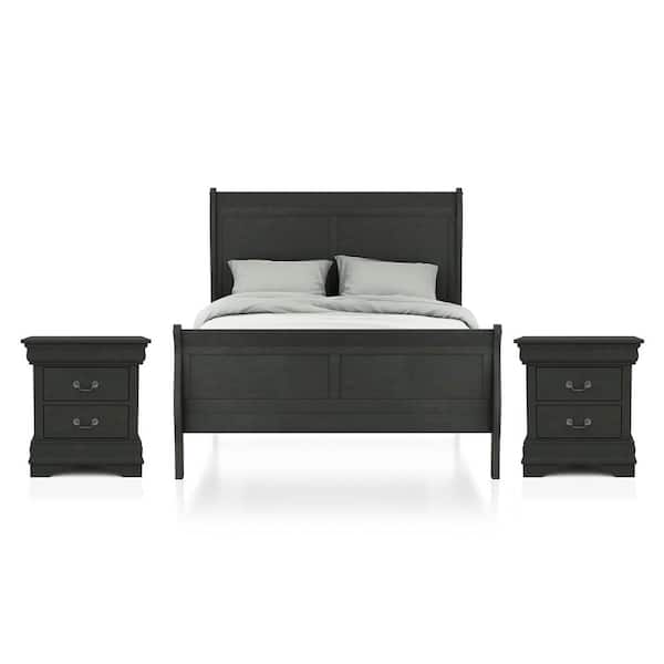 Furniture of America Alarcon 3-Piece Gray California King Bedroom Set