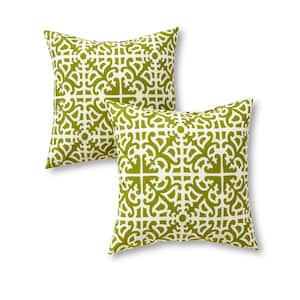 Grass Lattice Square Outdoor Throw Pillow (2-Pack)