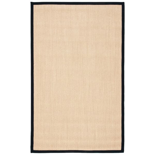 Natural Fiber Maize/Black 5 ft. x 7 ft. Woven Border Area Rug