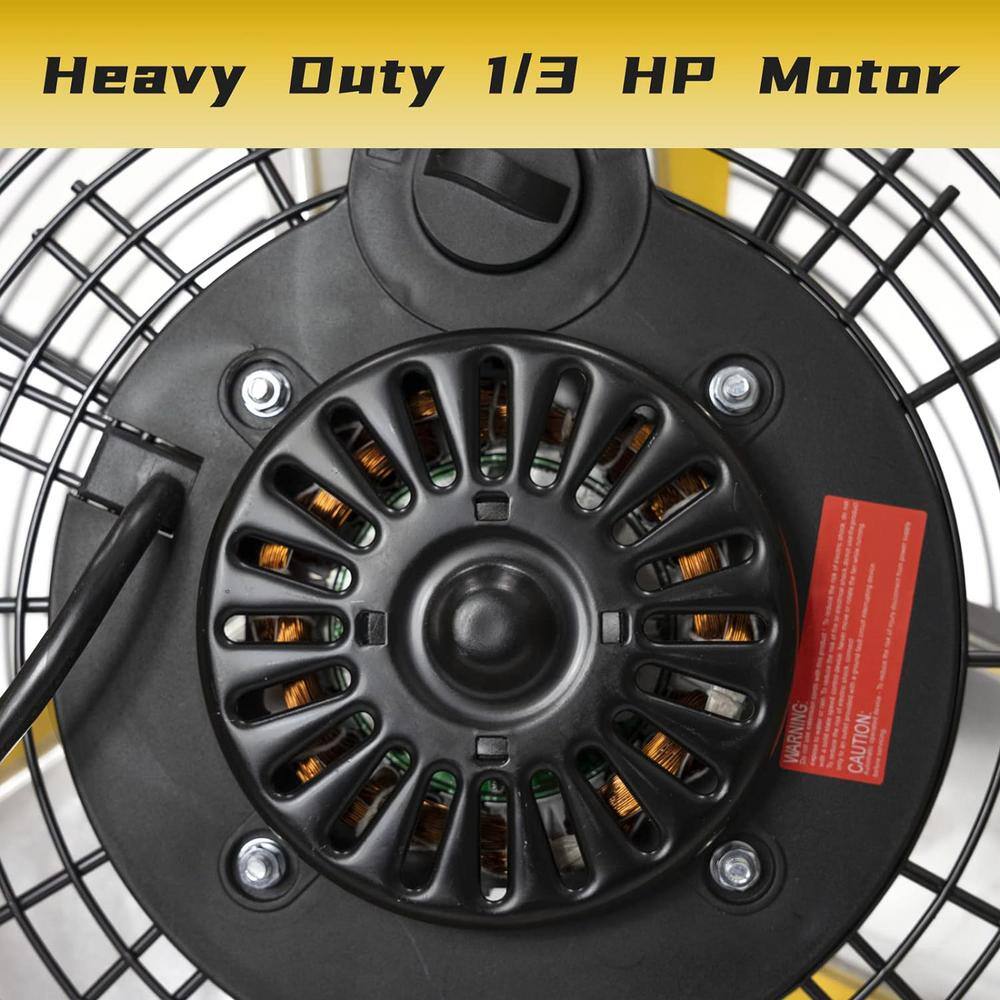 24-Inch Yellow and Black High Velocity Drum Fan with Steel Housing