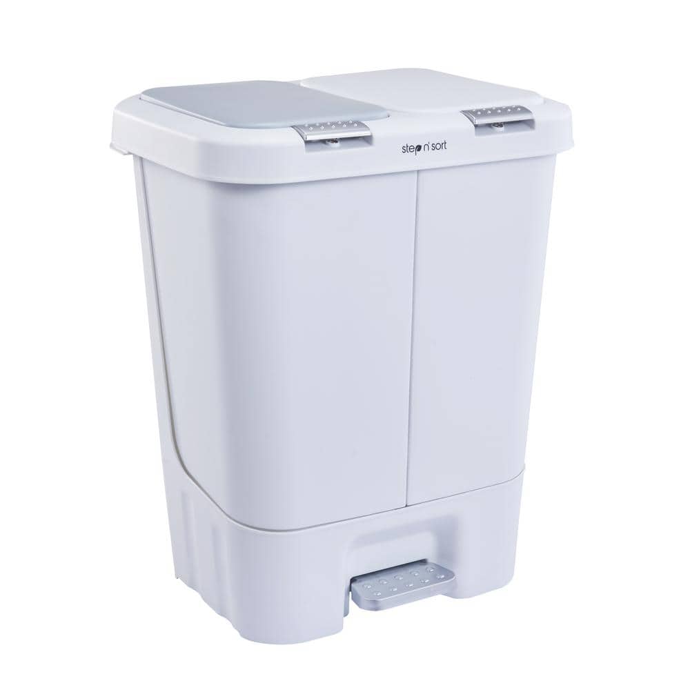 11 Gal. Plastic Trash and Recycling Bin (White) with Slow Close-Pop-Up Lid and 30 Custom Liners price history on PriceWatchPro