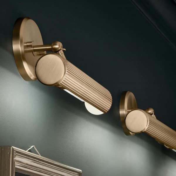 KICHLER Midi 12.25 in. 1-Light Champagne Bronze LED Hallway Indoor Wall Sconce Picture Light with Adjustable Arm