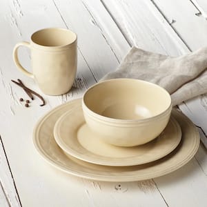 Cucina 16-Piece Casual Almond Cream Stoneware Dinnerware Set (Service for 4)