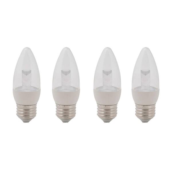 EcoSmart 25-Watt Equivalent B11 Dimmable Clear Blunt Tip Decorative LED Light Bulb, Soft White (4-Pack)