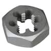 Drillco 3360E Series Carbon Steel Hexagon Rethreading Die 1-5/8 Width Finish M22 x 1.5 Bright Uncoated 
