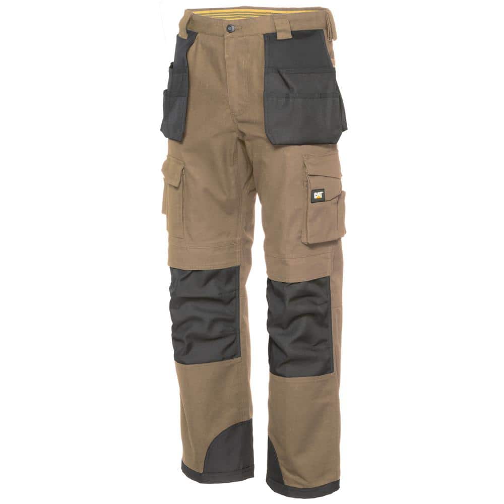 Caterpillar Trademark Men S 32 In W X 36 In L Dark Sand Cotton Polyester Canvas Heavy Duty Cargo Work Pant C172 32 36 The Home Depot
