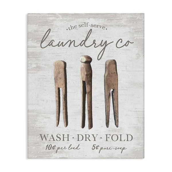 Distressed Laundry Co by Lettered and Lined 1-Piece Unframed Typography Graphic Art Print 30 in. x 24 in.