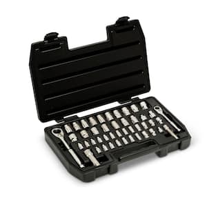 Pass-Thru 1/4 in. and 3/8 in. Drive 6-Point SAE/Metric Mechanics Tool Set (46-Piece)