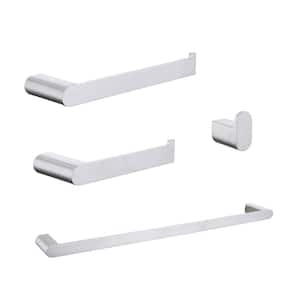 Brushed Nickle Wall Mounted 4-Piece Bathroom Accessories