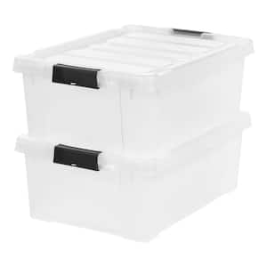 11.50 Gal. Heavy Duty Stackable Store-it-all Utility Tote Storage Box in Clear (2-Pack)