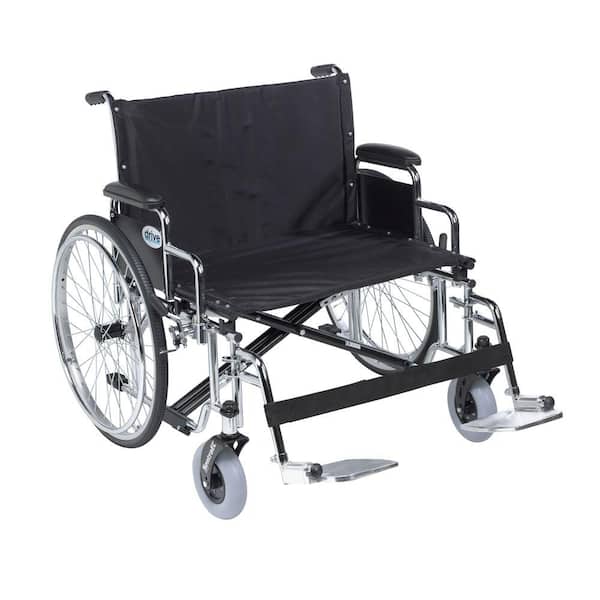 Drive Medical Sentra EC Heavy Duty Extra Wide Wheelchair, Detachable Desk Arms, Swing Away Footrests and 30 in. Seat
