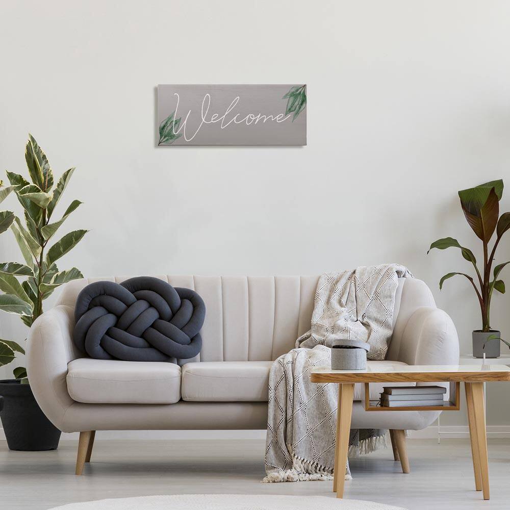 Welcome on Grey with Herbs by Lil' Rue Unframed Typography Graphic Art Print 10 in. x 24 in. price history on PriceWatchPro