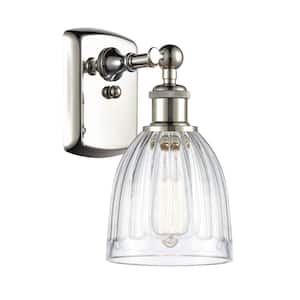 Brookfield 1-Light Polished Nickel Wall Sconce with Clear Glass Shade