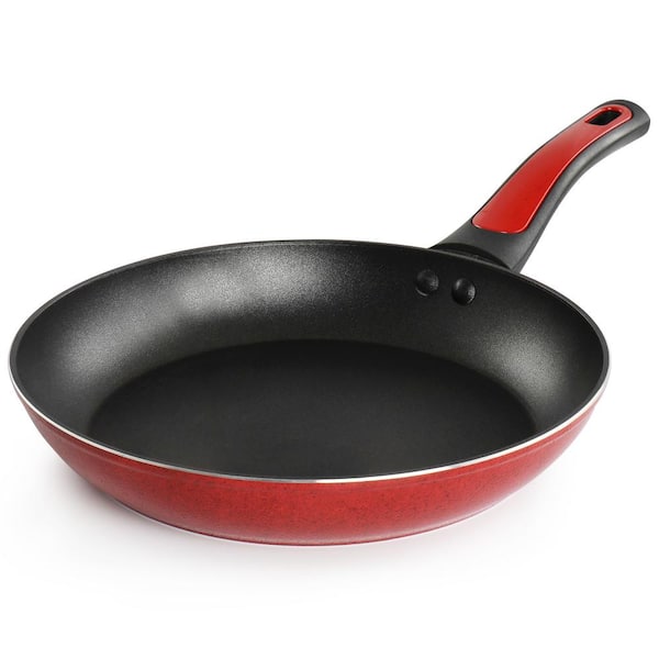 Oster Herscher 9.5 inch Aluminum Frying Pan in Red