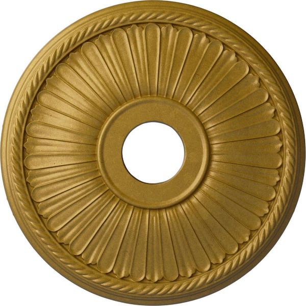 Ekena Millwork 1-7/8 in. x 20-1/8 in. x 20-1/8 in. Polyurethane Berkshire Ceiling Medallion, Pharaohs Gold