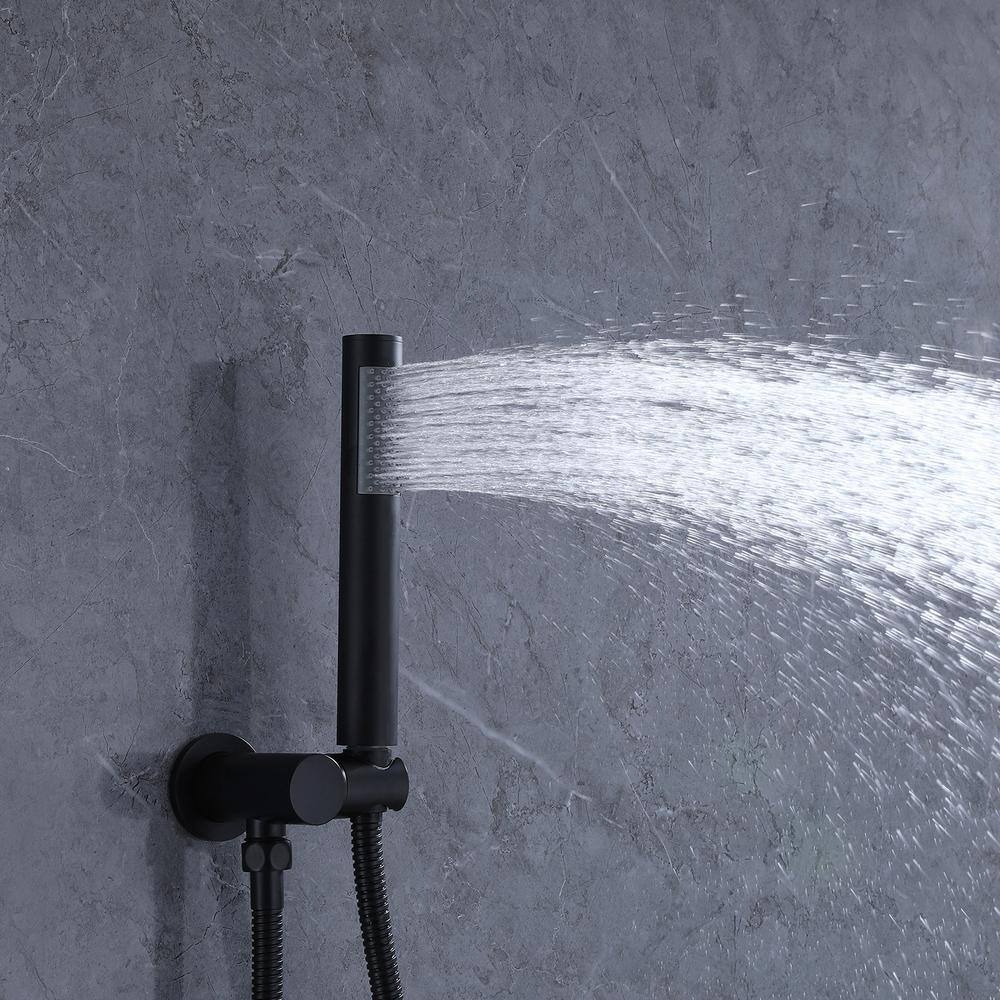 Matte Black Stainless Steel Multi-Head Rain Shower Faucet Combo