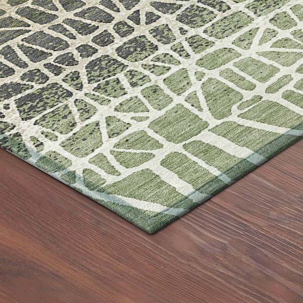 Chantille Machine Washable Indoor/Outdoor Abstract ACN2404 Fern 3 ft. x 4 ft. Area Rug