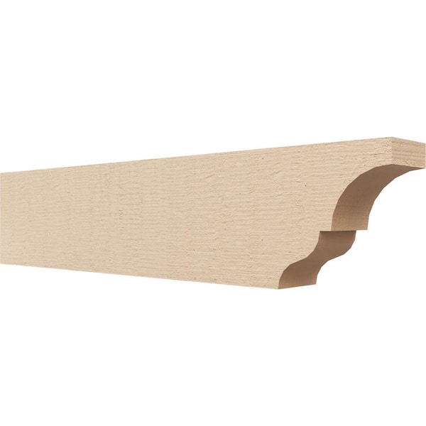Ekena Millwork 4-in. x 8-in. x 36-in. Asheboro Woodgrain, Primed Tan Timberthane Polyurethane Rafter Tail Brace