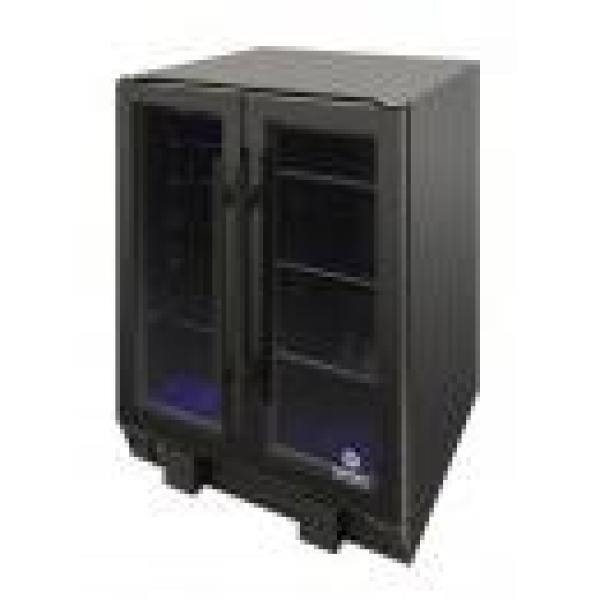 Black Stainless Steel Dual Zone Wine and Beverage Cooler with Interior Lighting