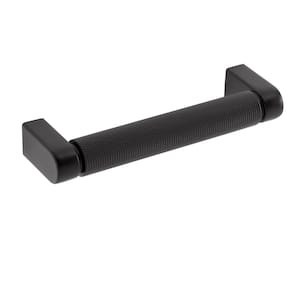 Kent Knurled 4 in. (102mm) Center-to-Center Matte Black Bar Pull (5-Pack)