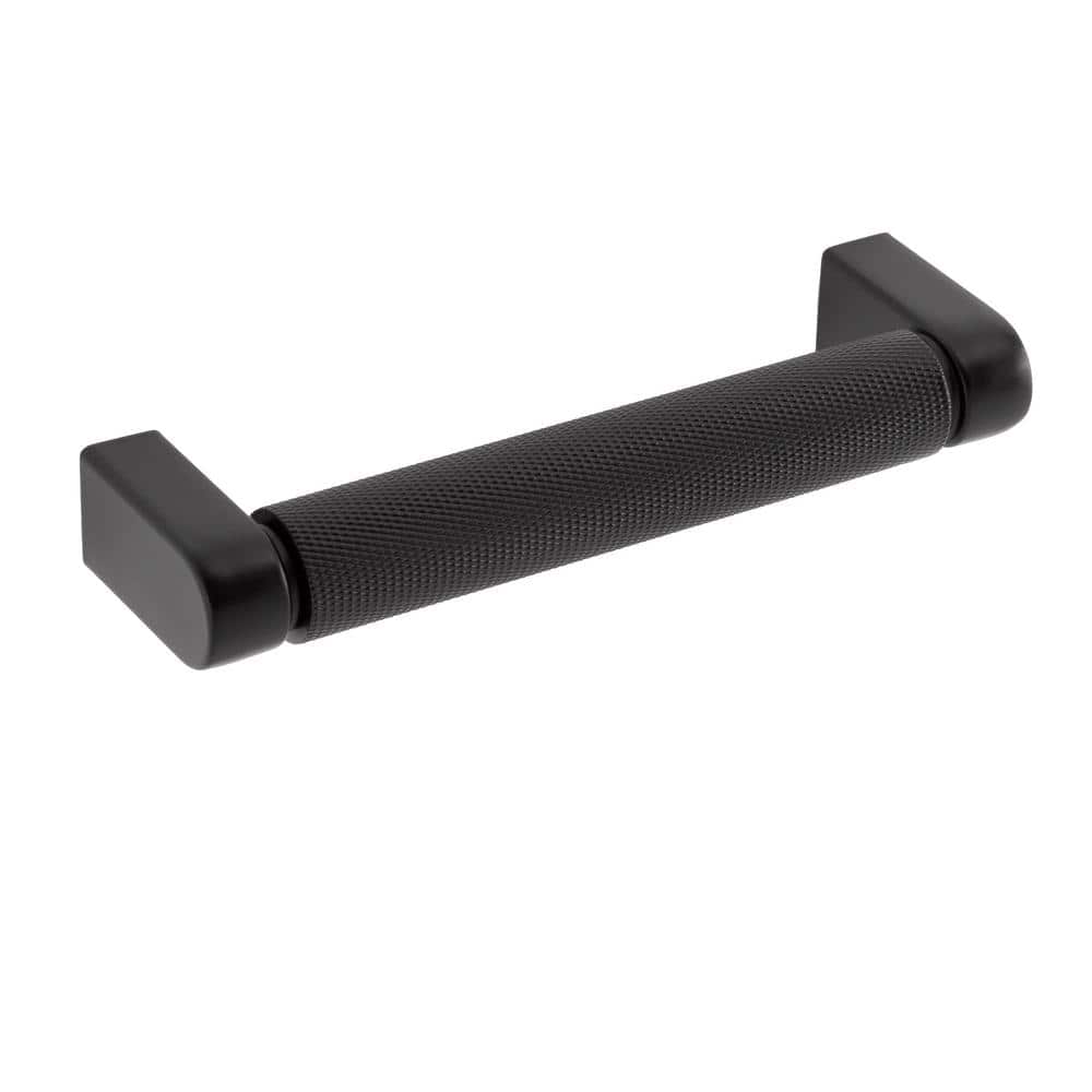 Matte Black Knurled 4" Center to Center Bar Pull