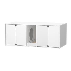 WIAWG Cat Litter Box Enclosure Furniture, Large Modern Hidden Cat Washroom  with Storage Shelf, Sliding Doors, for Living Room YLM-AMKF180122-01 - The  Home Depot