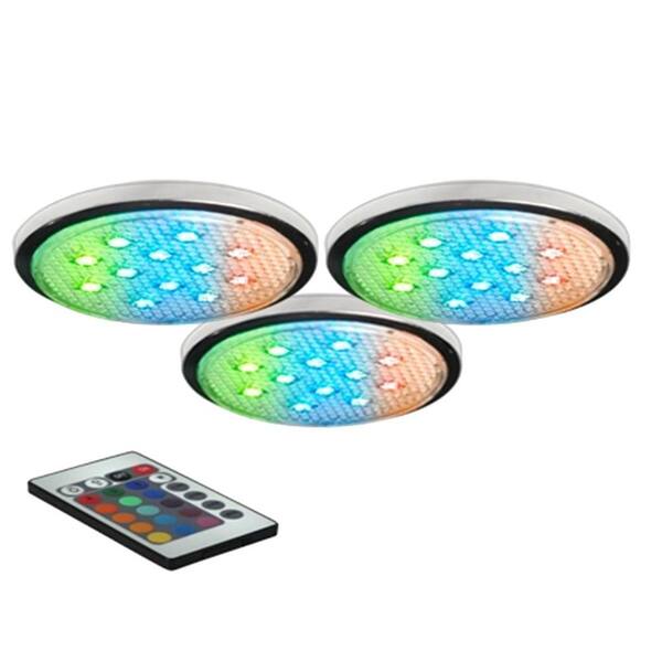 BAZZ LED RGB Under-Cabinet Puck Lights (3-Pack)
