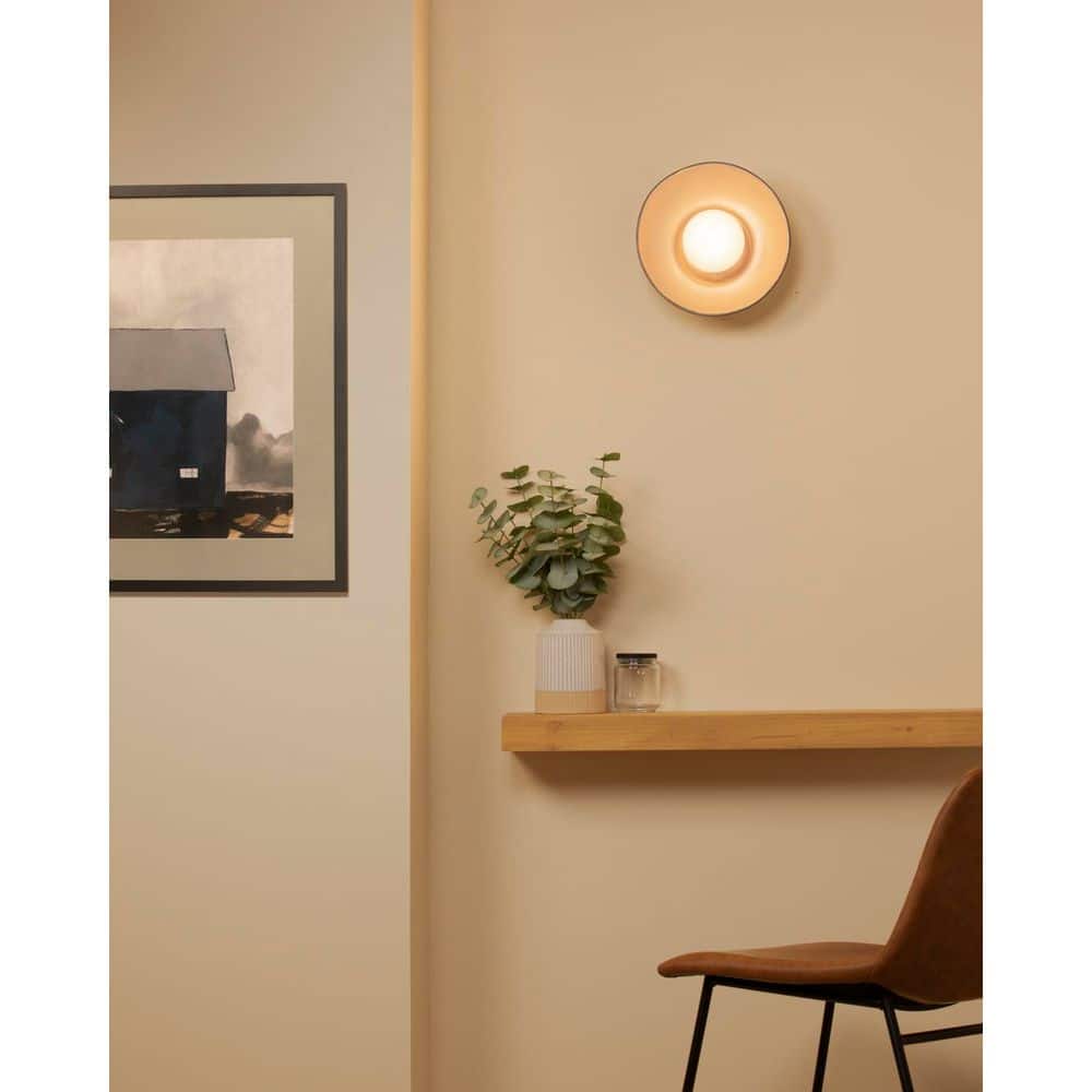 Ambiance Collection 10 in. 1 Light Carbon Matte Black with Champagne Gold Internal Finish Ceramic Wall Sconce price history on PriceWatchPro