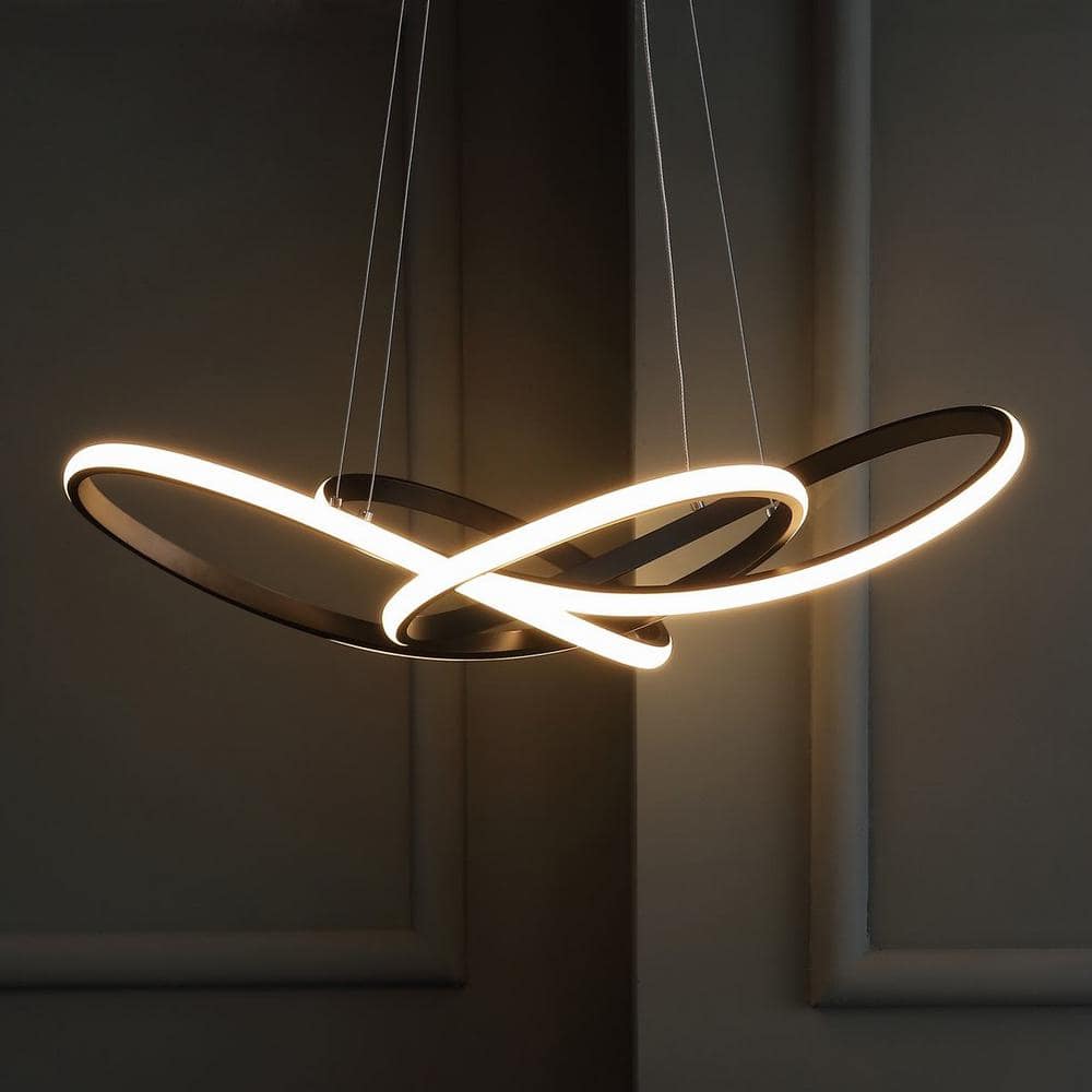 Alexia 25" Black Matte Metal LED Adjustable Geometric Pendant