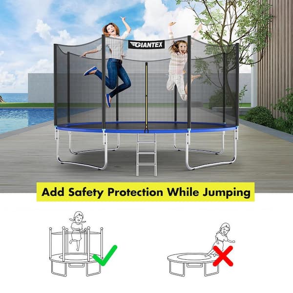8 ft. Black Trampoline Safety Net Replacement Protection Enclosure Net