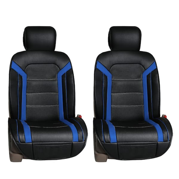 FH Group Futuristic Leather 47 in. x 23 in. x 1 in. Seat Cushions - Front Set, Blue