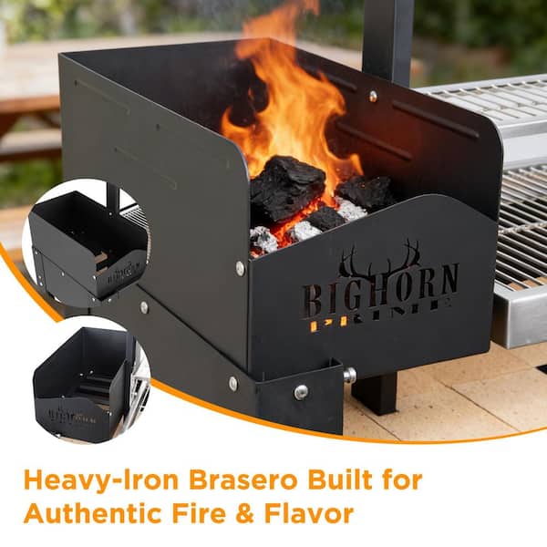 Black Argentinian Santa Maria Charcoal BBQ Grill with Firebricks